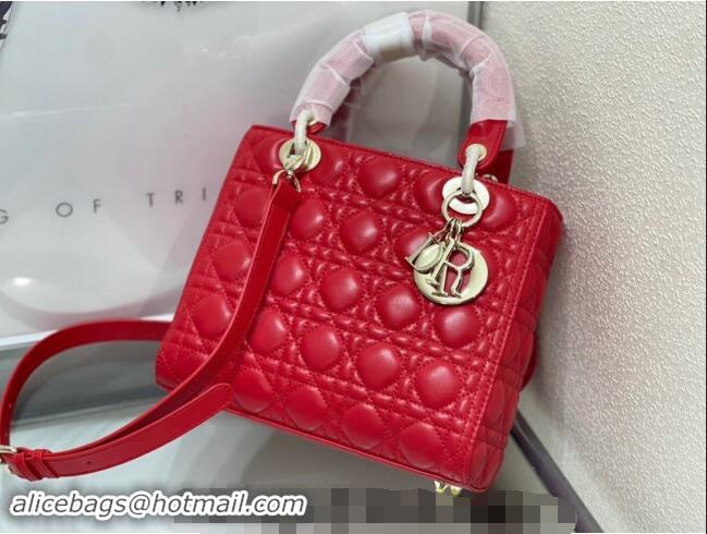 Grade Design Dior Medium Classic Lady Bag in Cannage Lambskin M0565 Red 2024