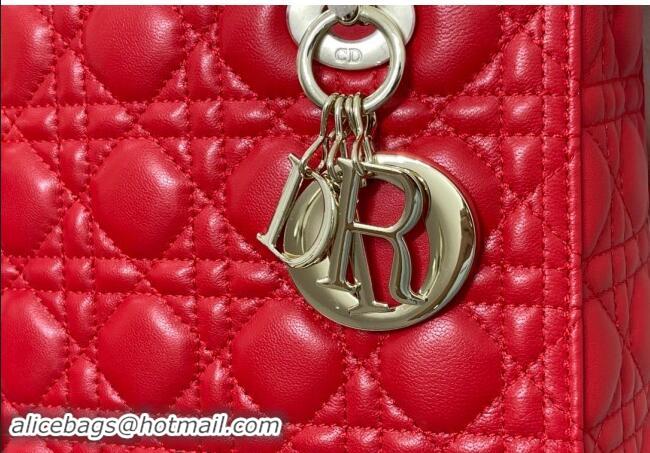 Grade Design Dior Medium Classic Lady Bag in Cannage Lambskin M0565 Red 2024