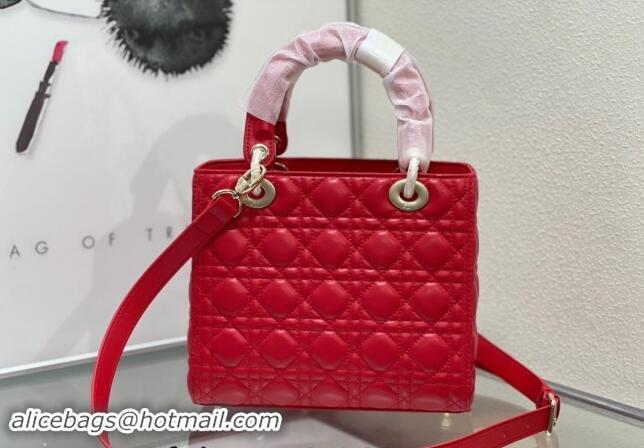 Grade Design Dior Medium Classic Lady Bag in Cannage Lambskin M0565 Red 2024