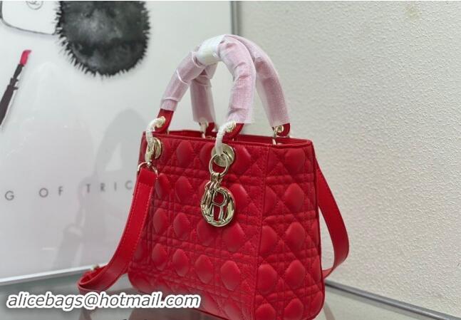 Grade Design Dior Medium Classic Lady Bag in Cannage Lambskin M0565 Red 2024