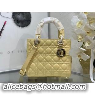 Buy Cheapest Dior Medium Classic Lady Bag in Cannage Lambskin M0565 Yellow 2024