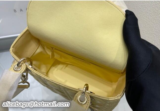 Buy Cheapest Dior Medium Classic Lady Bag in Cannage Lambskin M0565 Yellow 2024