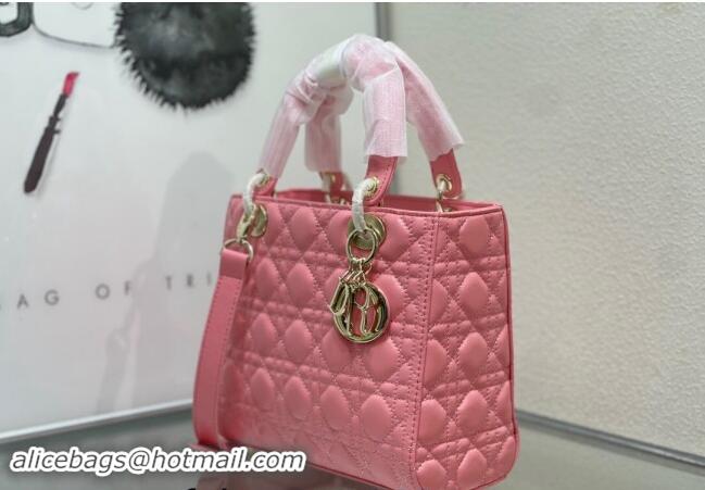 Shop Grade Dior Medium Classic Lady Bag in Cannage Lambskin M0565 Pink 2024