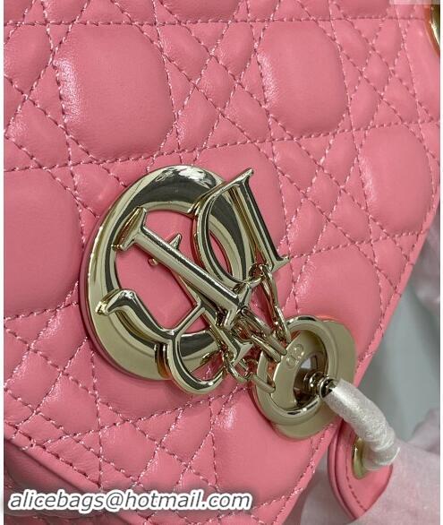 Shop Grade Dior Medium Classic Lady Bag in Cannage Lambskin M0565 Pink 2024