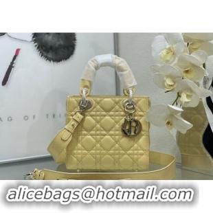 Pretty Style Dior Small Lady My ABCDior Bag in Cannage Lambskin M0538 Yellow 2024