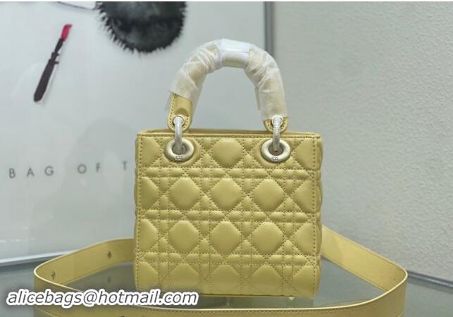 Pretty Style Dior Small Lady My ABCDior Bag in Cannage Lambskin M0538 Yellow 2024