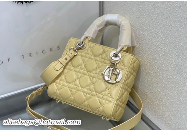 Pretty Style Dior Small Lady My ABCDior Bag in Cannage Lambskin M0538 Yellow 2024