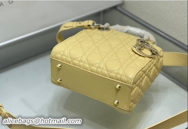 Pretty Style Dior Small Lady My ABCDior Bag in Cannage Lambskin M0538 Yellow 2024