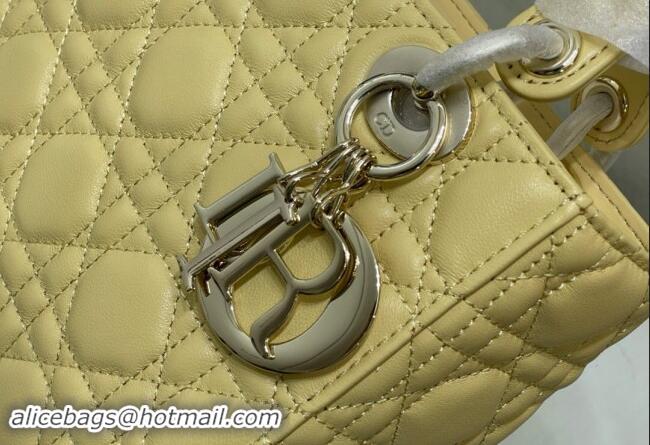 Pretty Style Dior Small Lady My ABCDior Bag in Cannage Lambskin M0538 Yellow 2024