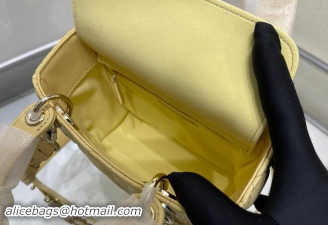 Pretty Style Dior Small Lady My ABCDior Bag in Cannage Lambskin M0538 Yellow 2024