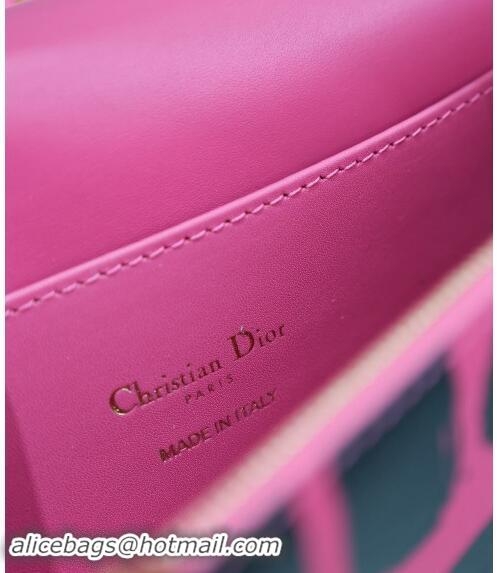 Super Quality Dior Miss Dior Flap Bag in Miss Dior Graffiti Printed Calfskin DR2610 Fuchsia Pink/Black 2024