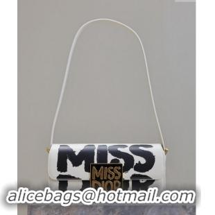 Discount Dior Miss Dior Flap Bag in Miss Dior Graffiti Printed Calfskin DR2610 White/Black 2024