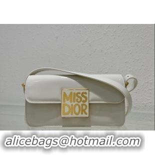 Pretty Style Dior Miss Dior Flap Bag in Patent Calfskin DR2610 White 2024