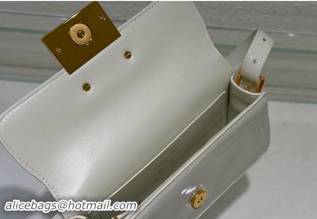 Pretty Style Dior Miss Dior Flap Bag in Patent Calfskin DR2610 White 2024