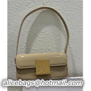 Best Luxury Dior Miss Dior Flap Bag in Patent Calfskin DR2610 Beige 2024