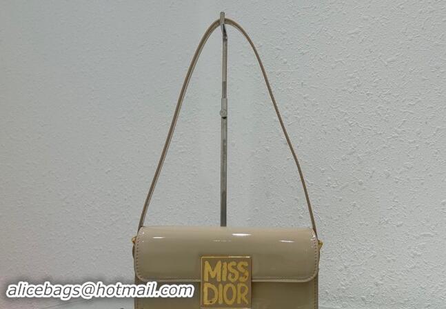 Best Luxury Dior Miss Dior Flap Bag in Patent Calfskin DR2610 Beige 2024