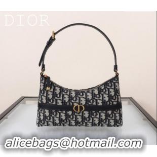 Top Quality Dior 30 Montaigne Mini Hobo Shoulder Bag in Blue Dior Oblique Jacquard DR2381 2024