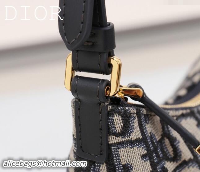 Top Quality Dior 30 Montaigne Mini Hobo Shoulder Bag in Blue Dior Oblique Jacquard DR2381 2024