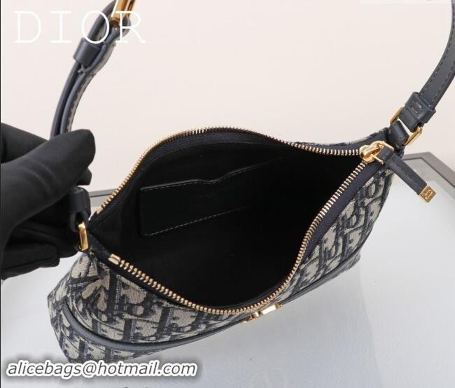 Top Quality Dior 30 Montaigne Mini Hobo Shoulder Bag in Blue Dior Oblique Jacquard DR2381 2024