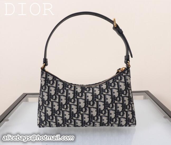 Top Quality Dior 30 Montaigne Mini Hobo Shoulder Bag in Blue Dior Oblique Jacquard DR2381 2024