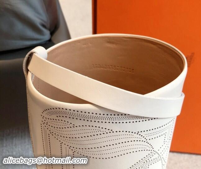 Most Popular Hermes Jumping High Flat Boots in Logo Perforated Calfskin with Kelly Buckle White 0907009