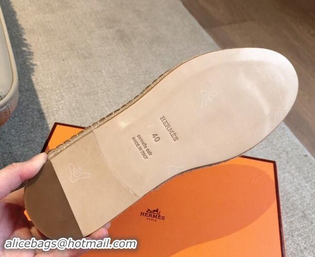 Pretty Style Hermes Trip Espadrilles Flat in Suede Dark Beige 907058