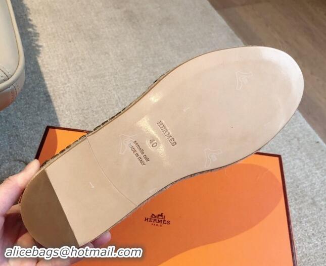 Duplicate Hermes Trip Espadrilles Flat in Suede Khaki 907060