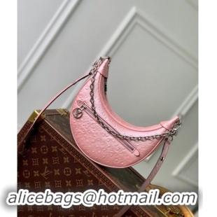 Inexpensive Louis Vuitton Loop Hobo Bag in Ostrich Embossed Leather N85900 Pink 2024