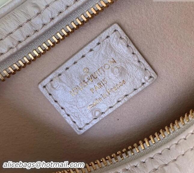 Discount Louis Vuitton Loop Hobo Bag in Ostrich Embossed Leather N85900 White 2024