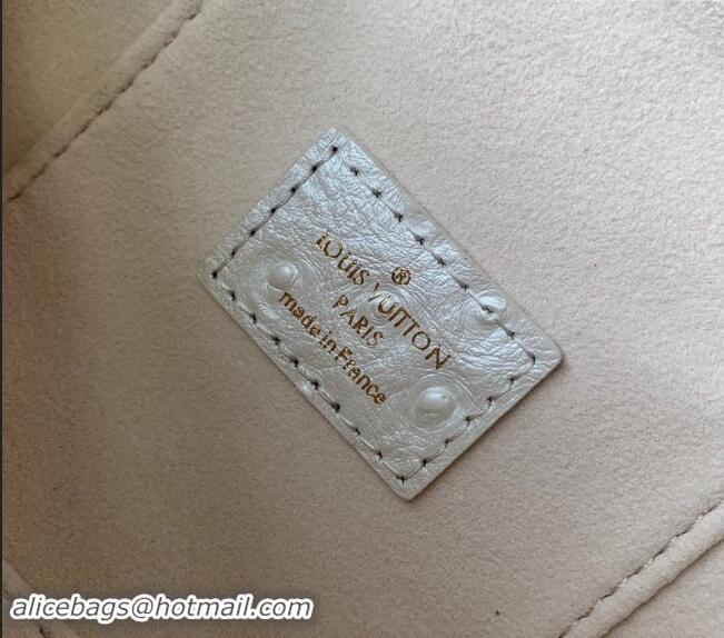 Famous Brand Louis Vuitton Vanity Chain Pouch in Ostrich Embossed Leather N85911 White 2024