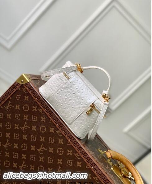 Famous Brand Louis Vuitton Vanity Chain Pouch in Ostrich Embossed Leather N85911 White 2024