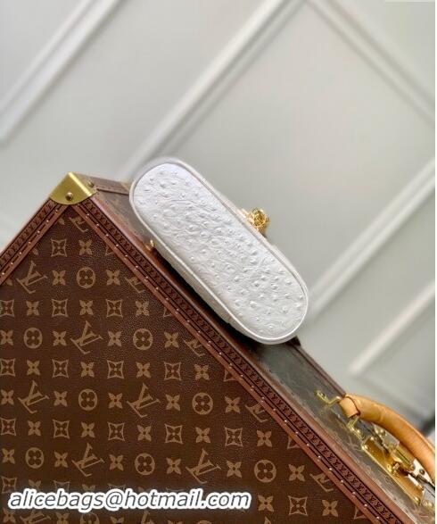 Famous Brand Louis Vuitton Vanity Chain Pouch in Ostrich Embossed Leather N85911 White 2024