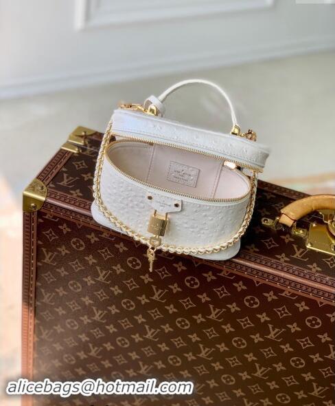 Famous Brand Louis Vuitton Vanity Chain Pouch in Ostrich Embossed Leather N85911 White 2024