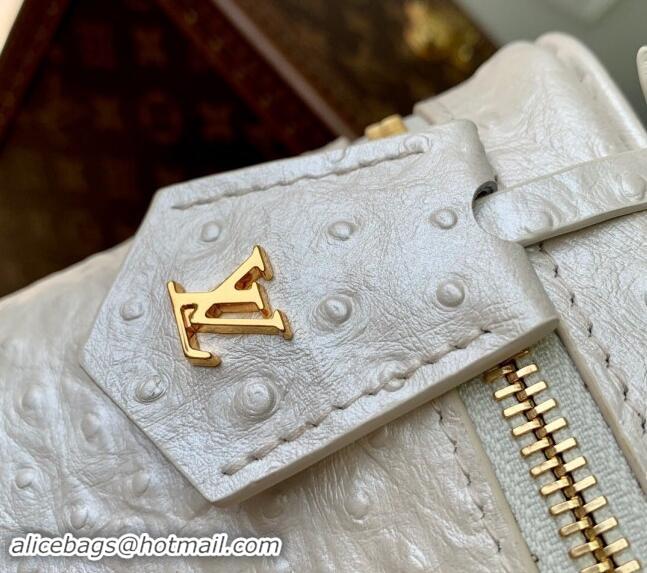 Famous Brand Louis Vuitton Vanity Chain Pouch in Ostrich Embossed Leather N85911 White 2024