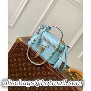 Super Quality Louis Vuitton Vanity Chain Pouch in Ostrich Embossed Leather N85806 Blue 2024