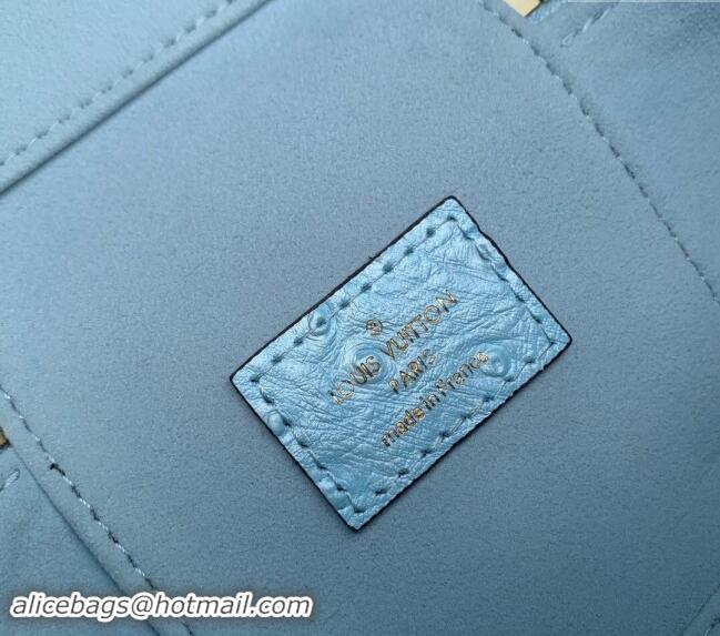 Super Quality Louis Vuitton Vanity Chain Pouch in Ostrich Embossed Leather N85806 Blue 2024