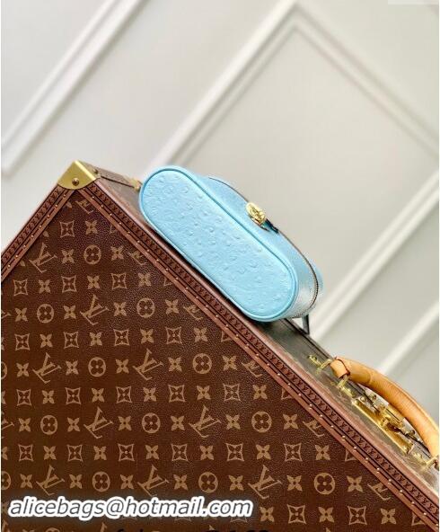 Super Quality Louis Vuitton Vanity Chain Pouch in Ostrich Embossed Leather N85806 Blue 2024