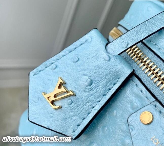 Super Quality Louis Vuitton Vanity Chain Pouch in Ostrich Embossed Leather N85806 Blue 2024