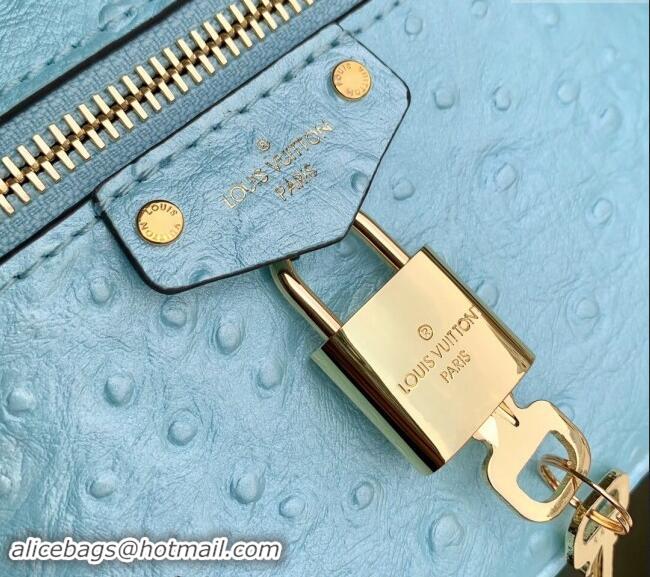 Super Quality Louis Vuitton Vanity Chain Pouch in Ostrich Embossed Leather N85806 Blue 2024