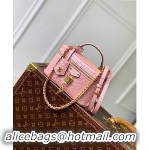 Best Price Louis Vuitton Vanity Chain Pouch in Ostrich Embossed Leather N85820 Pink 2024