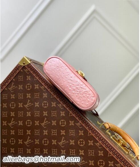 Best Price Louis Vuitton Vanity Chain Pouch in Ostrich Embossed Leather N85820 Pink 2024