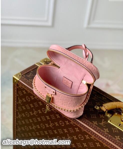 Best Price Louis Vuitton Vanity Chain Pouch in Ostrich Embossed Leather N85820 Pink 2024