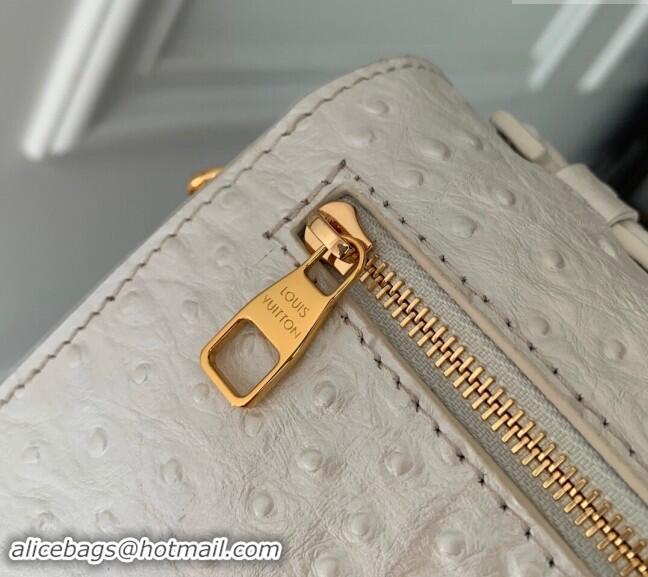 Promotional Louis Vuitton Pochette Metis East West Shoulder Bag in Ostrich Embossed Leather N85902 White 2024