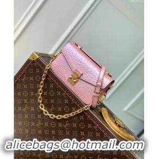 Most Popular Louis Vuitton Pochette Metis East West Shoulder Bag in Ostrich Embossed Leather N85902 Pink 2024