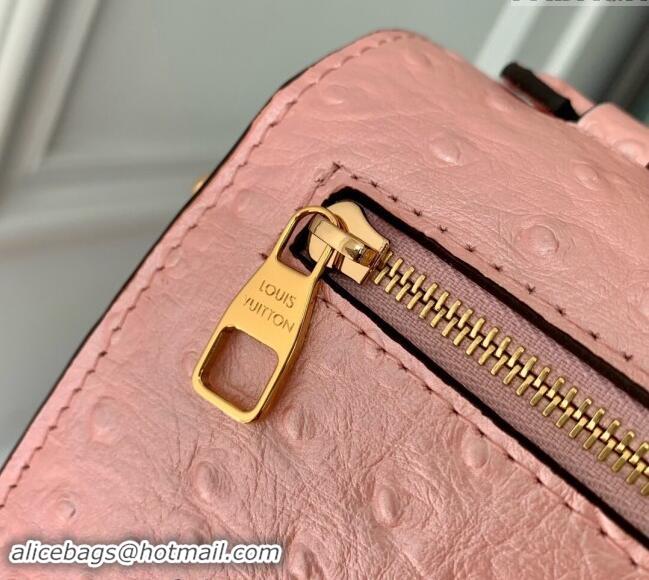 Most Popular Louis Vuitton Pochette Metis East West Shoulder Bag in Ostrich Embossed Leather N85902 Pink 2024