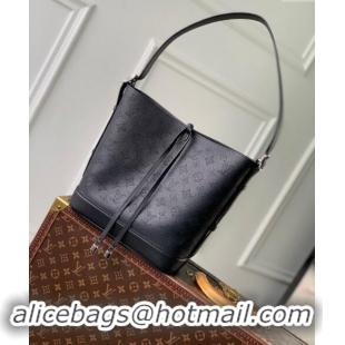 Pretty Style Louis Vuitton Flore Bucket bag in Perforated Mahina Calfskin M12139 Black 2024