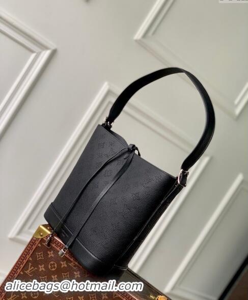 Pretty Style Louis Vuitton Flore Bucket bag in Perforated Mahina Calfskin M12139 Black 2024