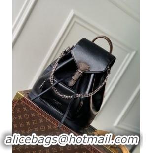 Shop Grade Louis Vuitton Montsouris PM Backpack Bag in Black Lambskin Leather M12587 2024