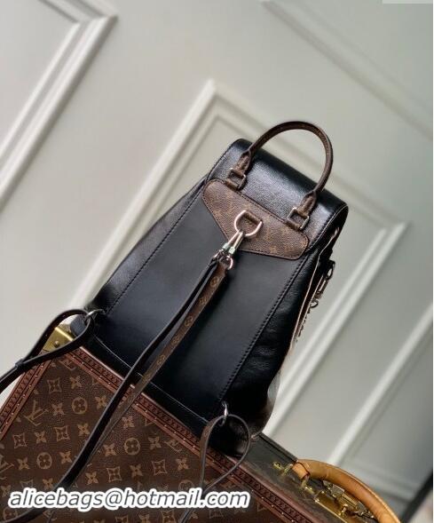 Shop Grade Louis Vuitton Montsouris PM Backpack Bag in Black Lambskin Leather M12587 2024