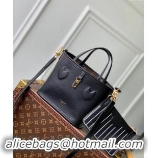 New Design Louis Vuitton Neverfull Bandouliere Inside Out BB Tote bag Black Leather/Monogram Coated Canvas M12099 2024